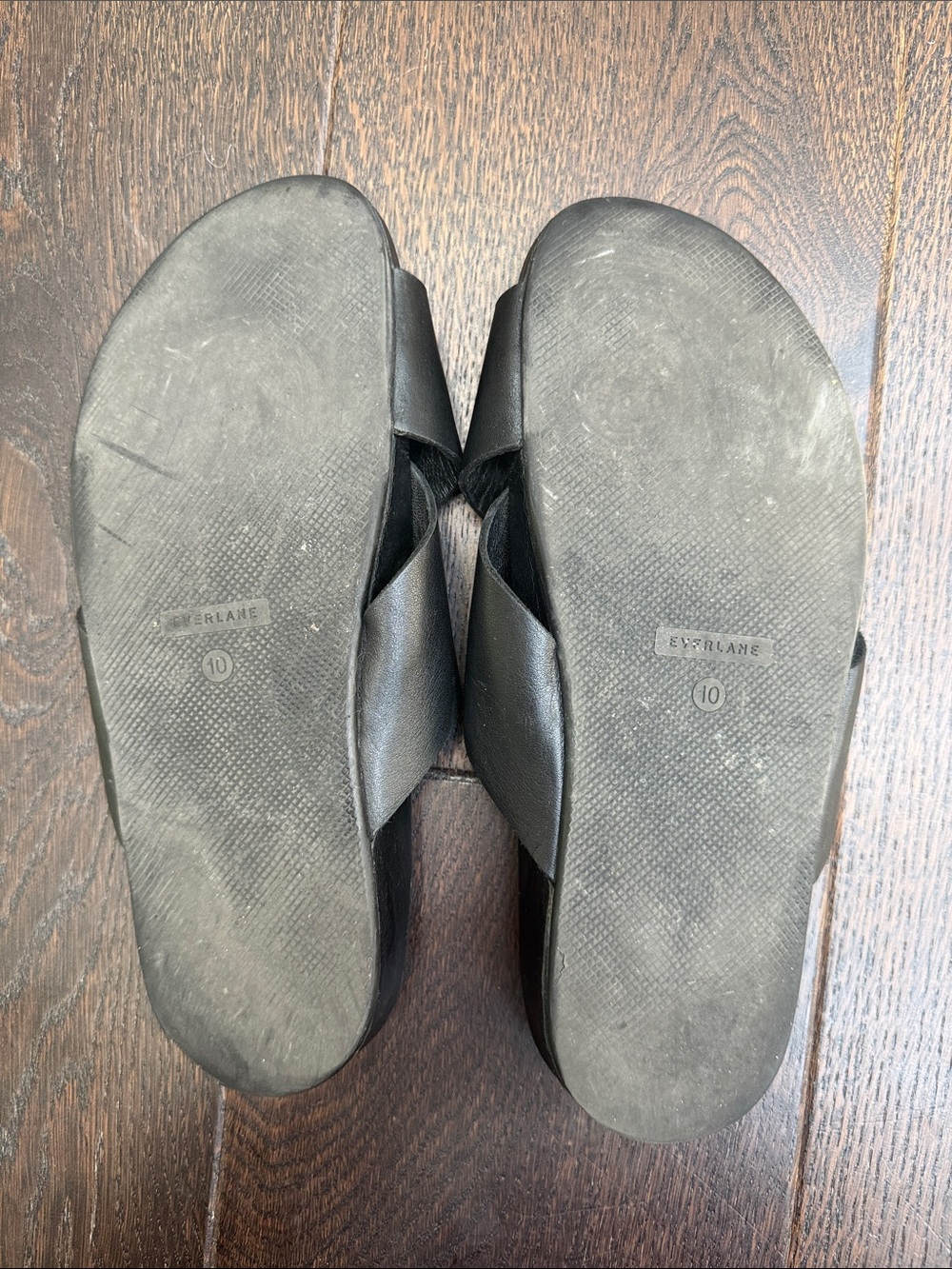 Everlane The Form Crossover Strap Leather Sandals - Black, Size 10 - Picture 8 of 8
